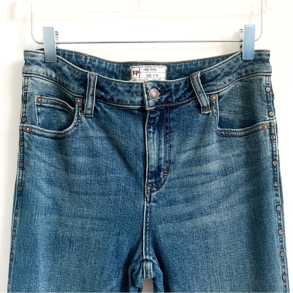 Free People Jeans Studded Novelty Ankle Flare Size 29 - Picture 3 of 9